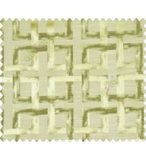 Square maze continuous design oil painting finish self design Olive Green Lime main curtain